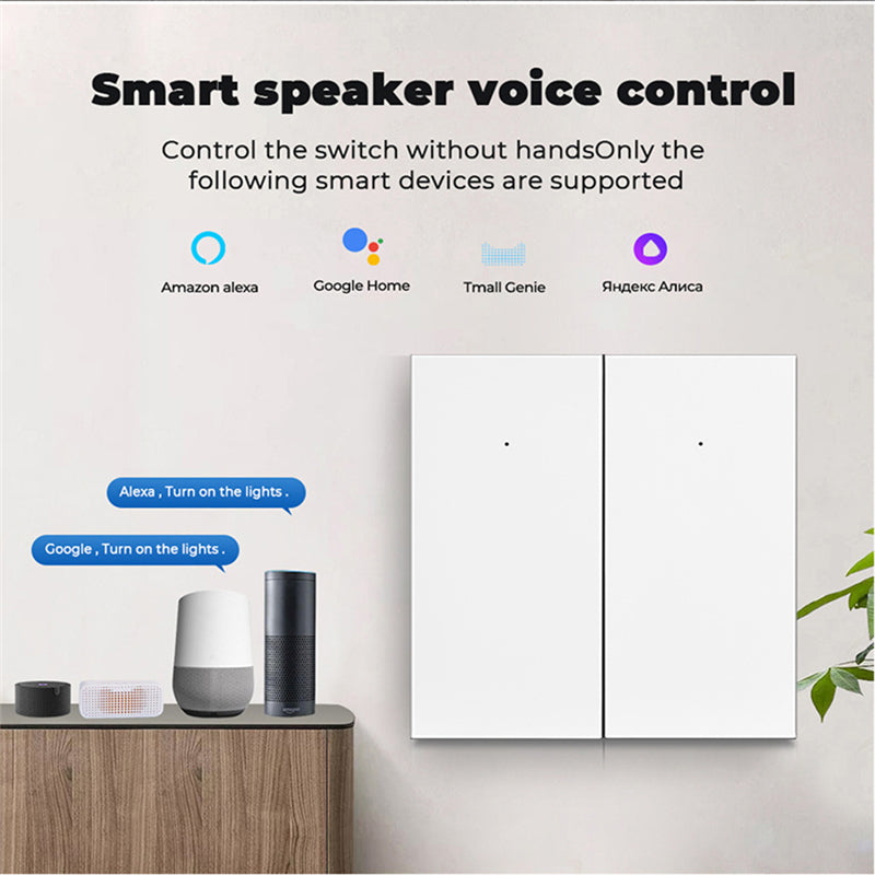 Interruptor de luz inteligente Zigbee compatible con Alexa, Google Home, Tuya Smart Life