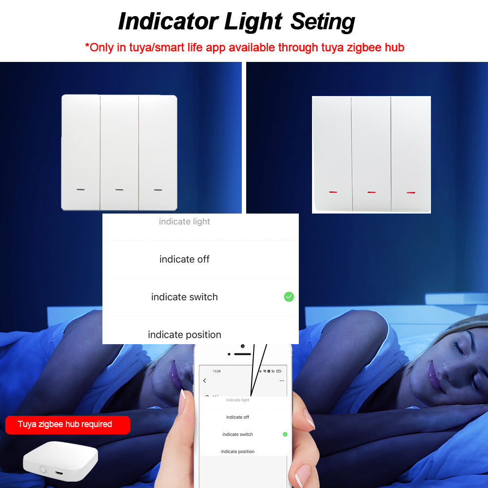 Zigbee Smart Light Switch Neutral Wire Not Required Works with Alexa Google Home Tuya Smartlife