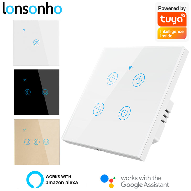 2.4G Wi-Fi Smart Light Touch Switch Works with Alexa Google Home Tuya Smart Life