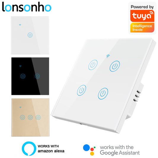 2.4G Wi-Fi Smart Light Touch Switch Works with Alexa Google Home Tuya Smart Life