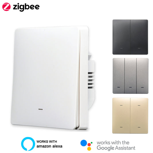 Zigbee Smart Light Switch Neutral Wire Required Works with Alexa Google Home Tuya Smartlife