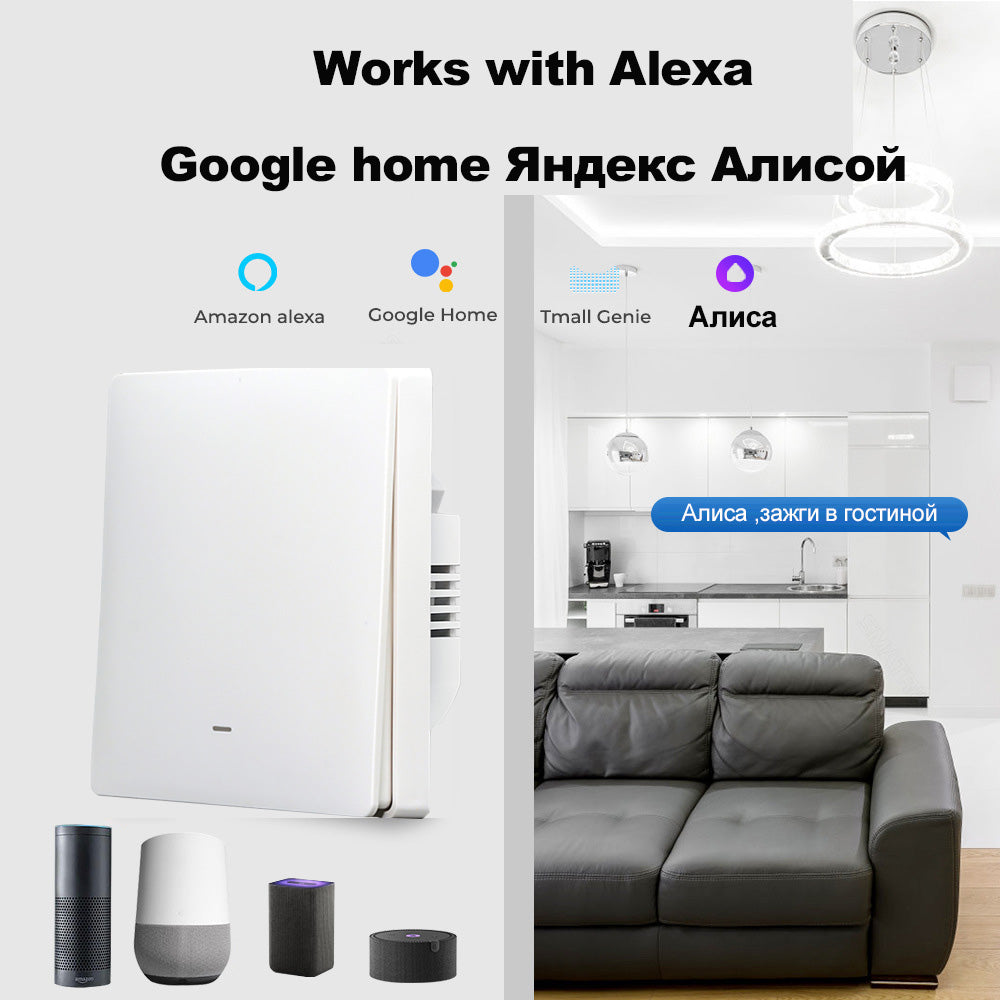 Tuya Wi-Fi Smart Switch No Neutral Работает с Alexa Google Home Smartlife Яндекс