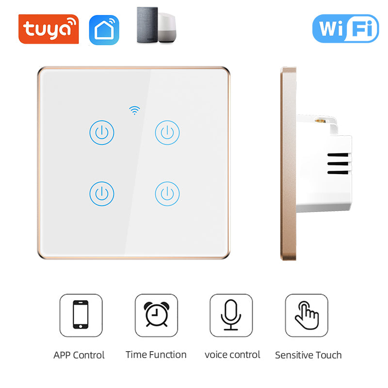 Tuya Wi-Fi Smart Touch выключатель света с металлической рамкой