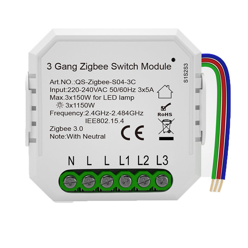 Zigbee Smart Light Switch Module Without/With Neutral