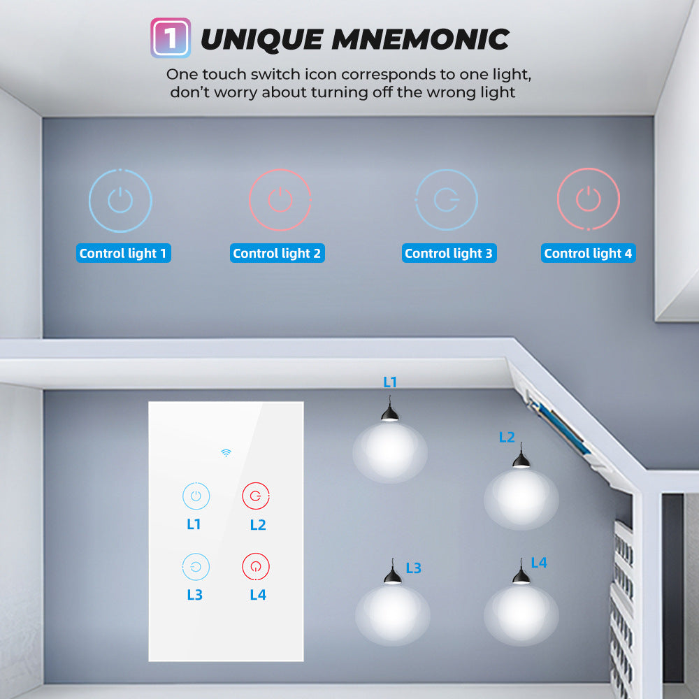 WiFi  Smart Touch Light Switch US
