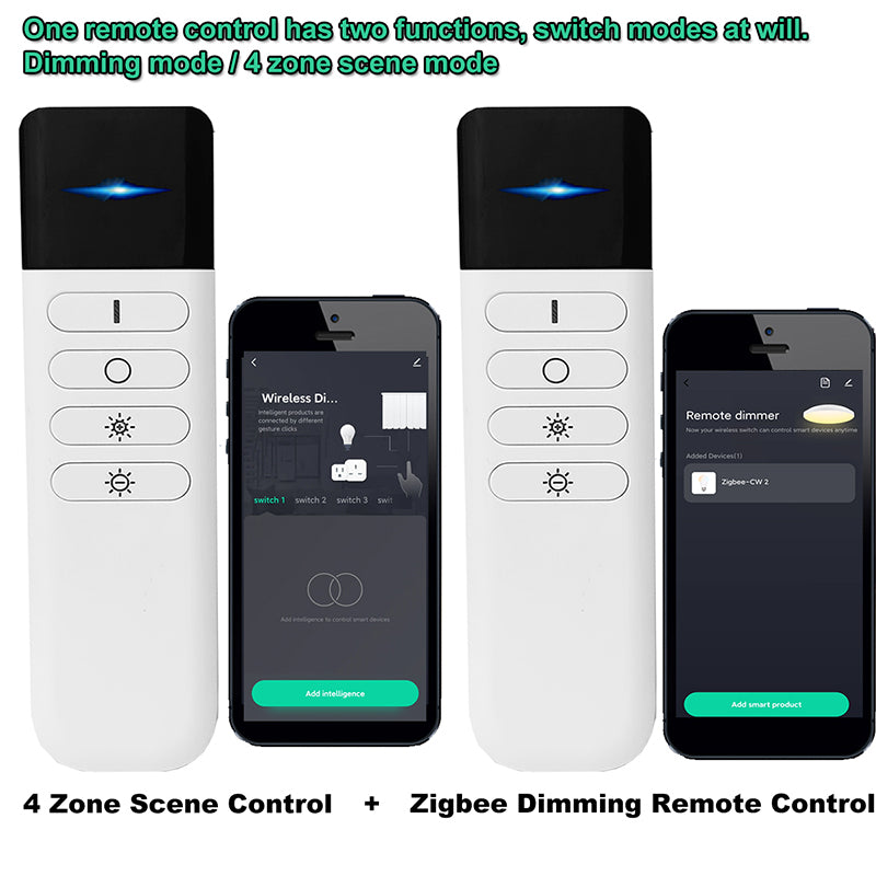 Zigbee Smart Wireless Dimmer Scene Switch 2 In 1 Remote Controller