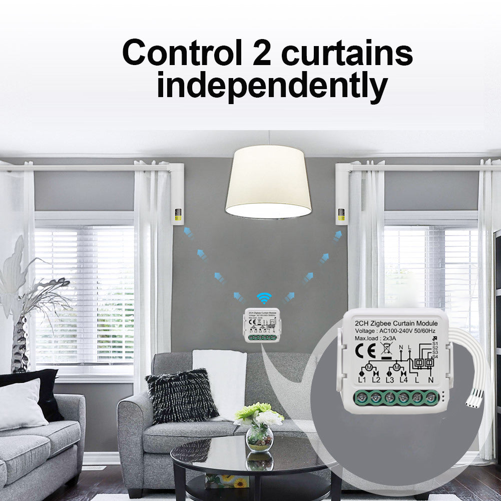 To Control 2pcs of Curtains in dependently
