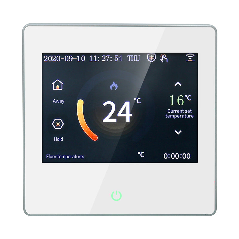 White Tuya WiFi Smart Touch LCD Thermostat