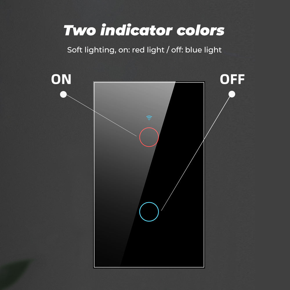 Two indicator colors for RF433 WiFi Smart Light Switch US Type 