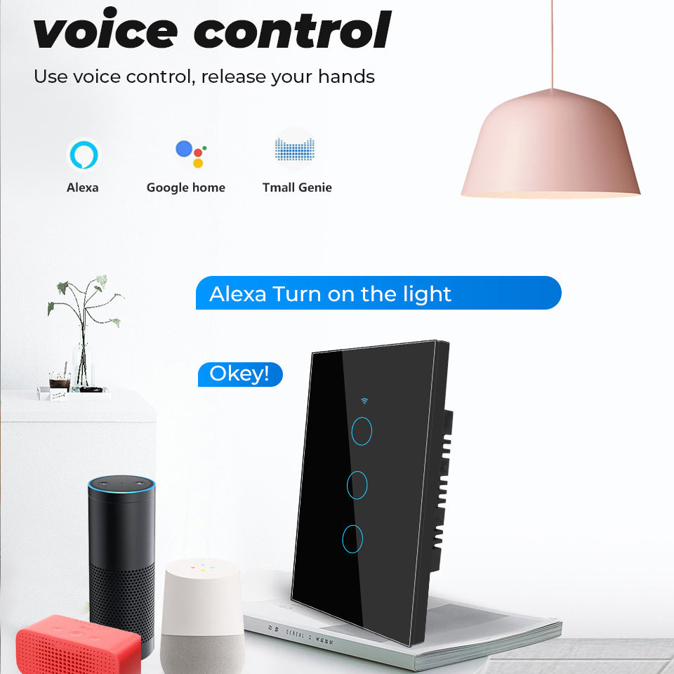 Voice control for RF433 WiFi Smart Light Switch US Type 