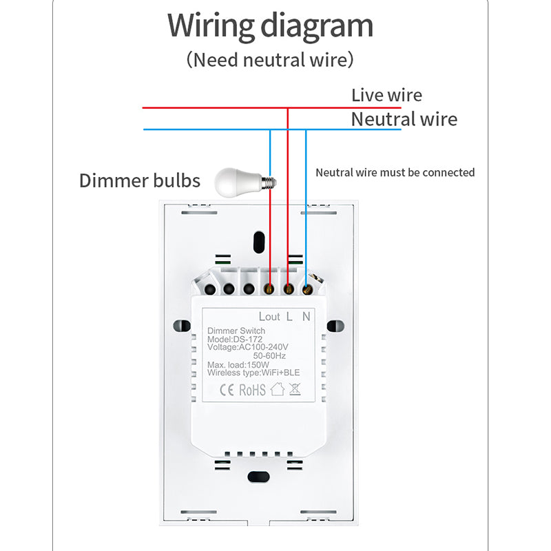 wiring diagram WiFi Smart Dimmer Switch US type