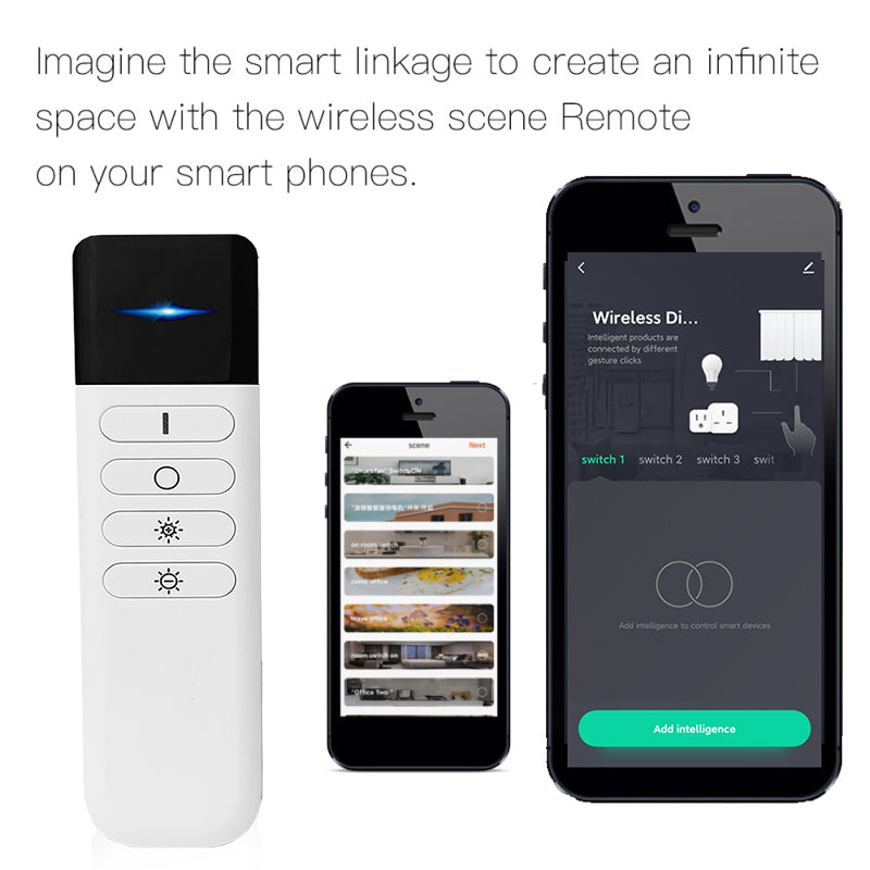 Zigbee Smart Wireless Dimmer Scene Switch 2 In 1 Remote Controller