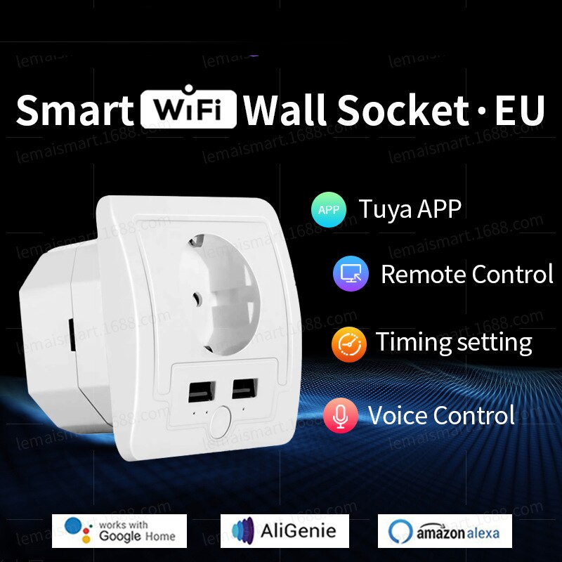 WiFi Smart Wall Socket EU Plug With USB Sockets