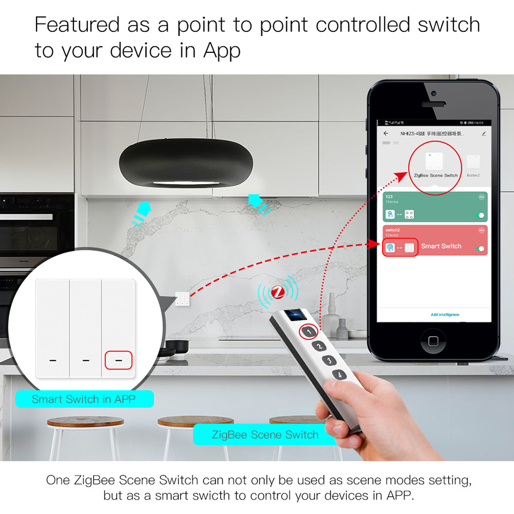 MOES Tuya ZigBee Smart Knob Switch Wireless Scene Switch Button Controller  App