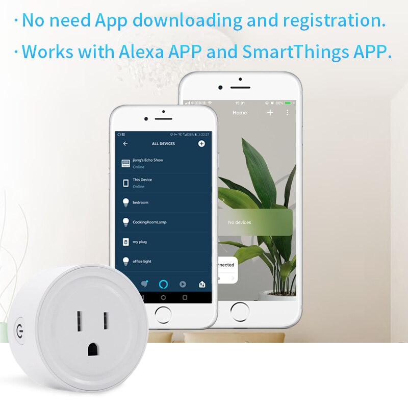 Zigbee 3.0 Smart Plug US UK Socket Outlet Compatible Echo Smartthings
