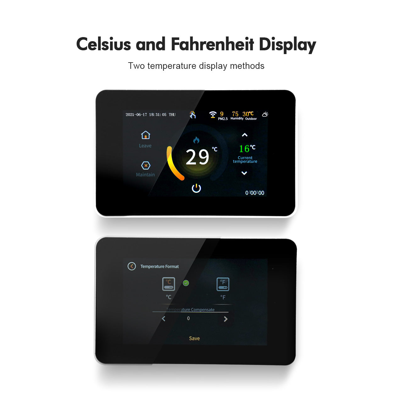 Celsius and Fahrenheit display WiFi Smart Thermostat