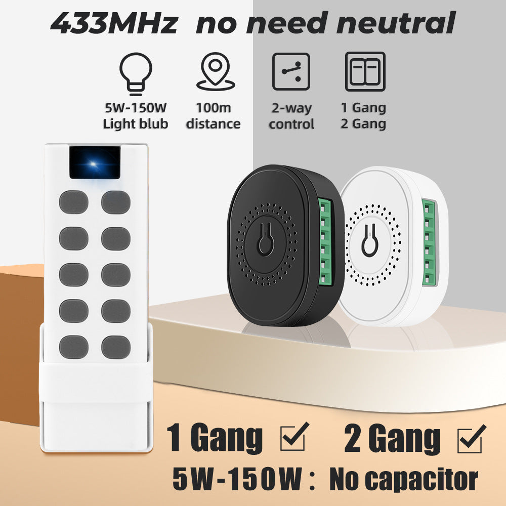 No Neutral smart switch module RF433
