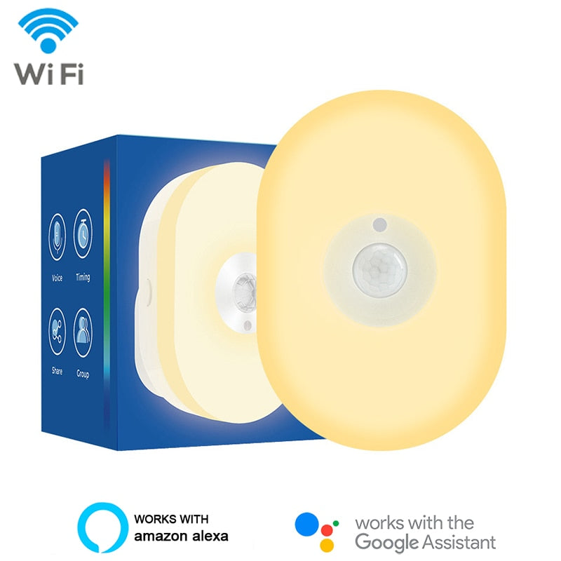 Wifi PIR Motion Sensor Nigh Light RGBCW EU US UK Plug