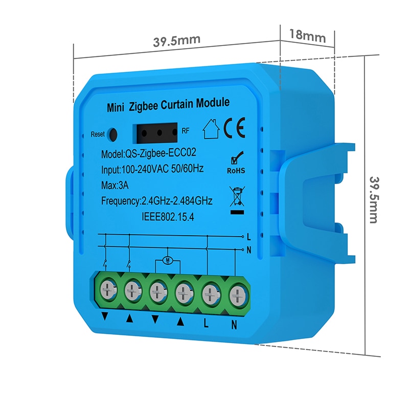 Lonsonho Tuya Smart Zigbee Curtain Switch Relay Module  RF module compatiable