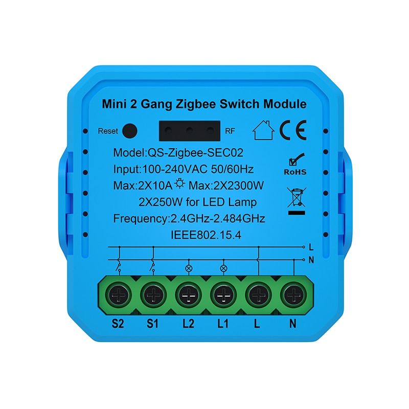 Lonsonho1 Gang 2 Gang  Zigbee Smart Switch Module Relay  RF module compatiable