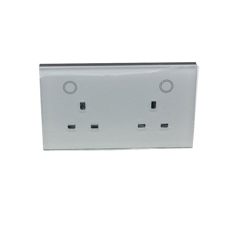 Zigbee Smart Double Socket UK Universal Outlets 13A Independent Control Power Monitor