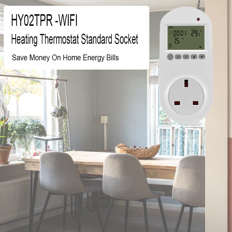 Wifi Thermostat Temperature Monitoring Socket EU Plug Energy Save