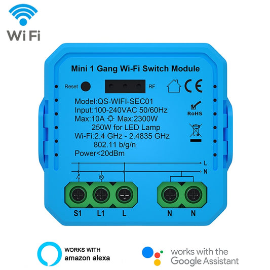 Matter Smart WiFi Switch Module Relay 1-Gang 16A Compatible Homekit Sm –  Lonsonho Tech.