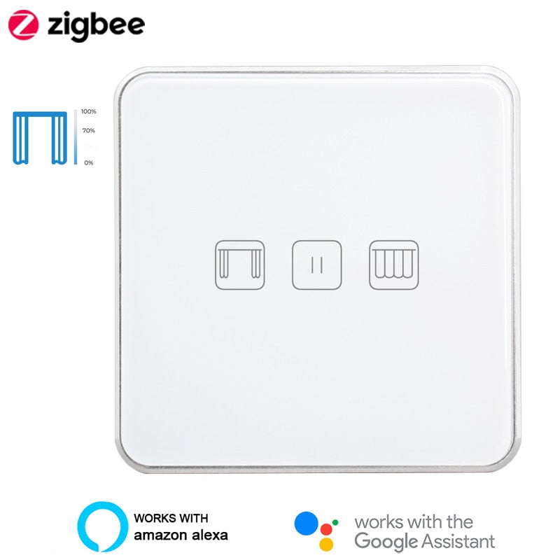 Zigbee Smart Curtain Switch Glass Touch Blind Switches