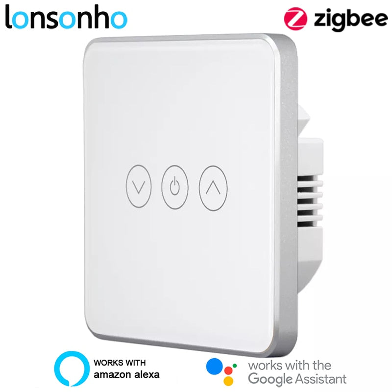 Zigbee Dimmer Switch 220V for Led Lamp Light Touch Glass with Metal Frame