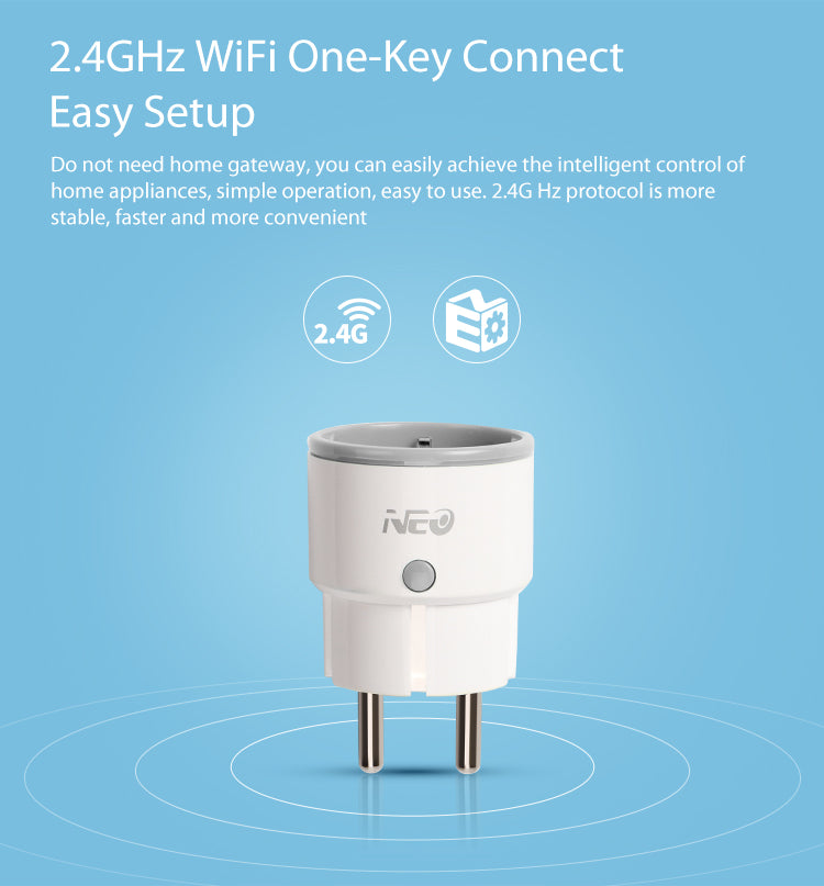 Easy to install Type F EU Wifi smart plug 