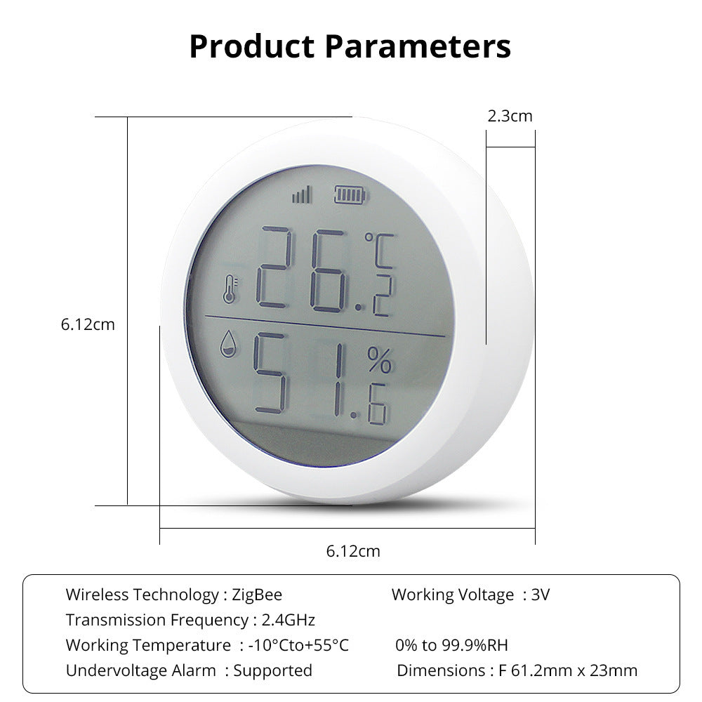 Zigbee Smart Temperature Humidity Sensor 2 In 1