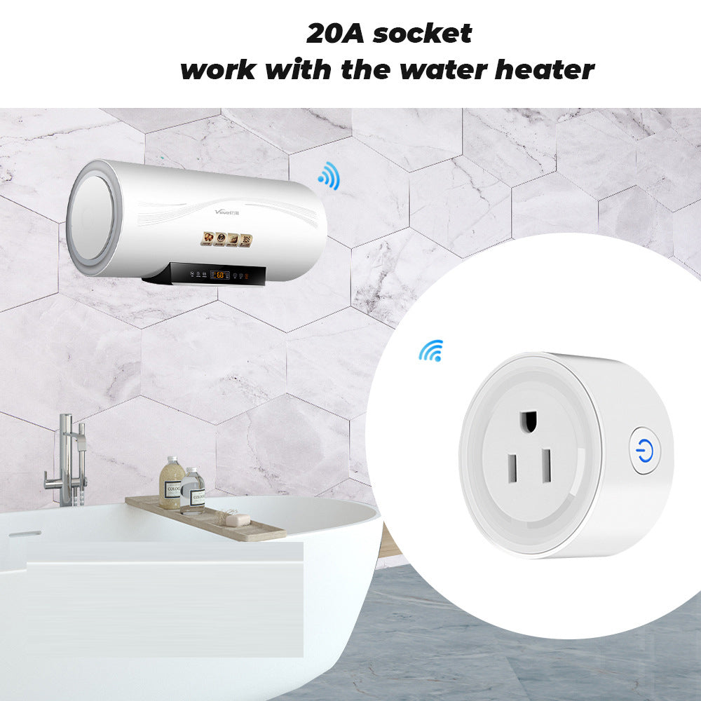 Tuya WiFi Smart Plug US USA Socket 20A Power Monitor Smart Home